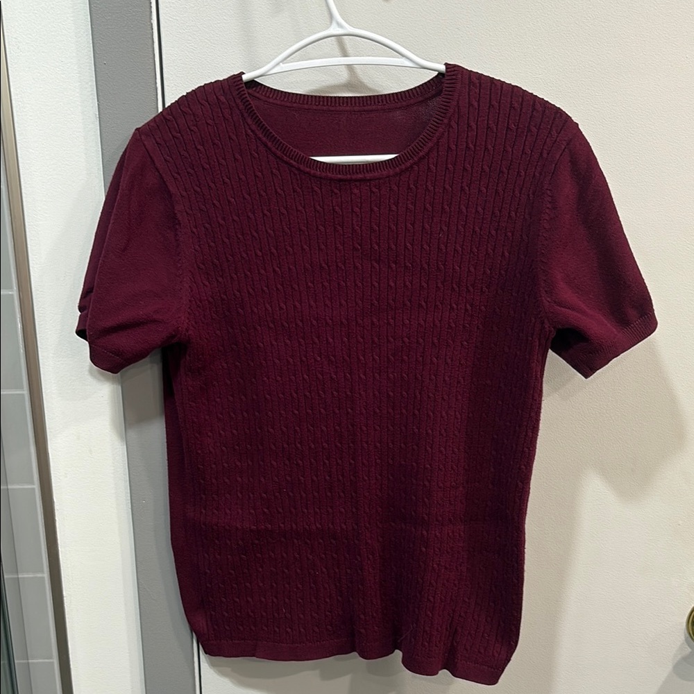 Women's Burgundy Knit Top